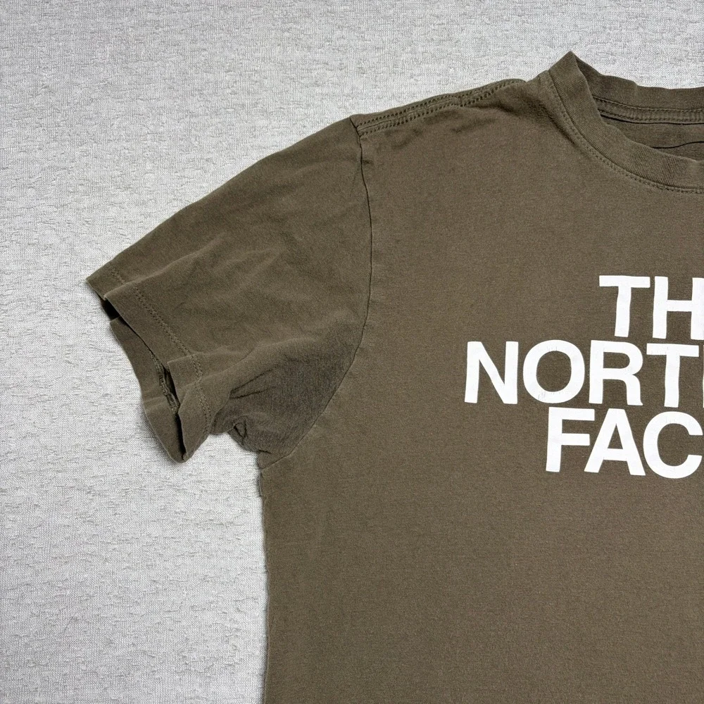 The North Face Mens T-Shirt Size M Brown Graphic Logo Short Sleeve Cotton Tee